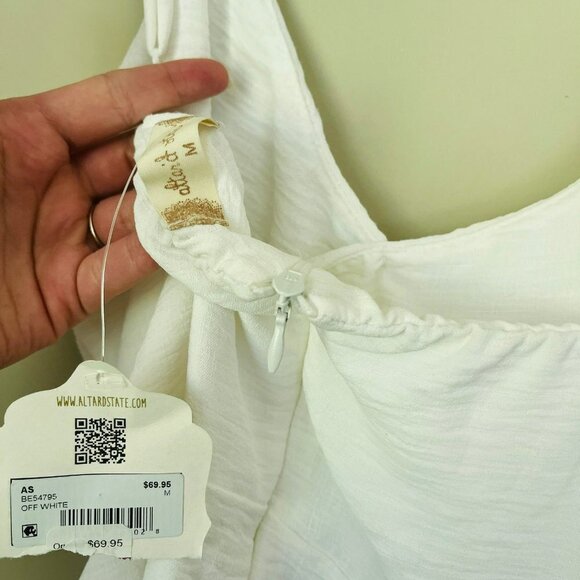 Altar'd State Fit and Flare Front Cutout Mini Dress White SZ M - Picture 6 of 7